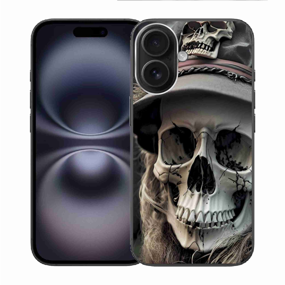 Gélový kryt mmCase na iPhone 16 - temná lebka