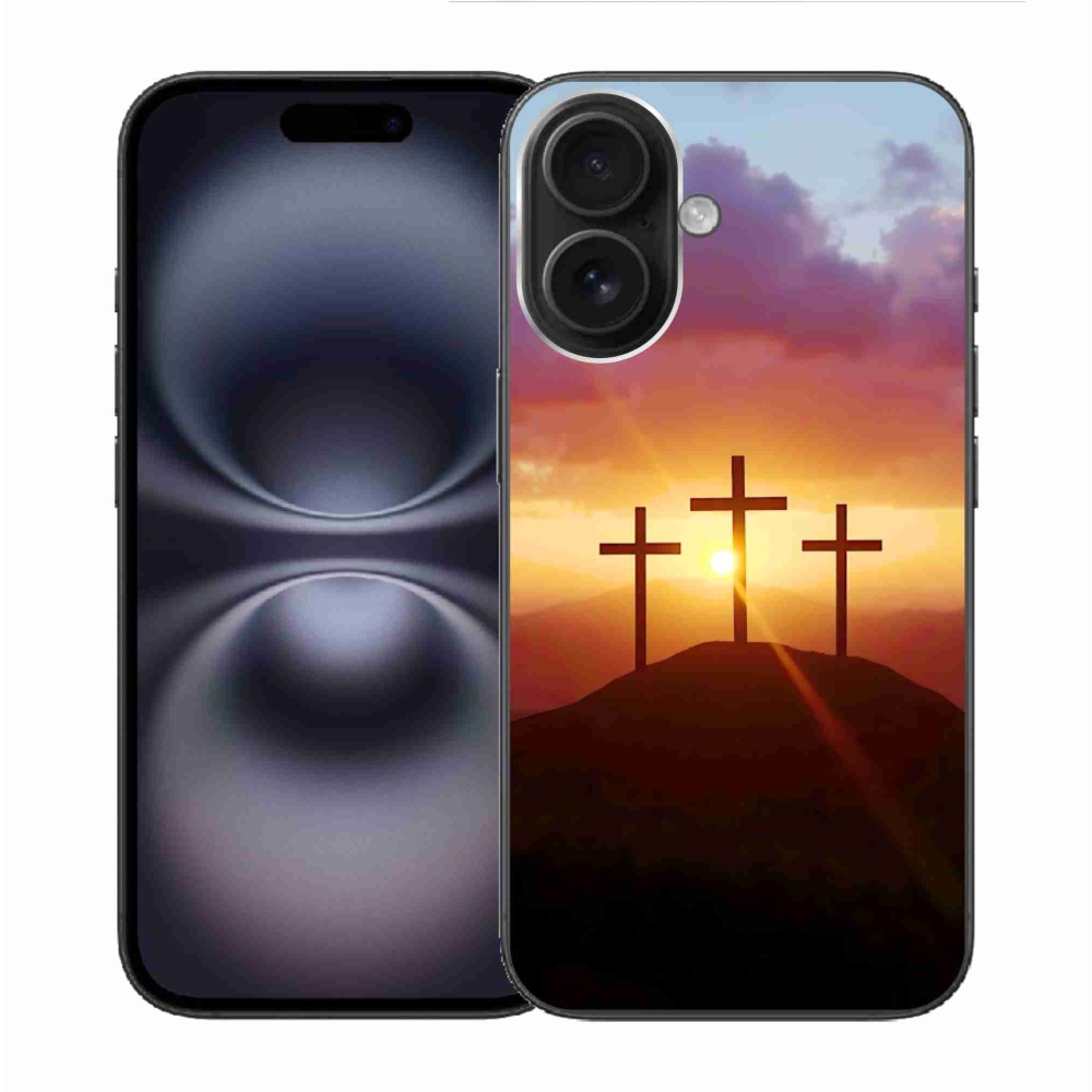 Gélový kryt mmCase na iPhone 16 - tri kríža