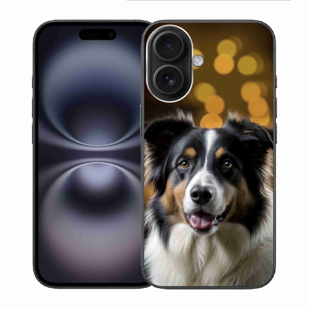Gélový kryt mmCase na iPhone 16 - usmievavý austrálsky ovčiak