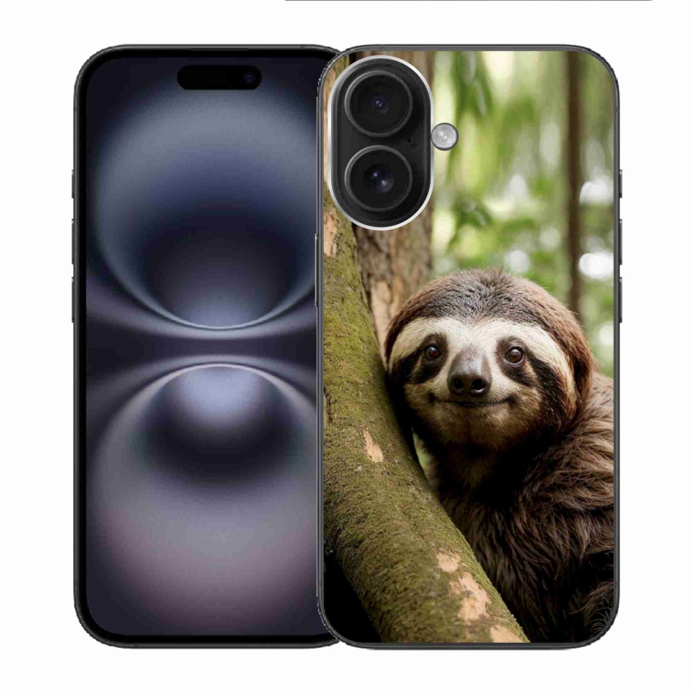 Gélový kryt mmCase na iPhone 16 - usmievavý leňochod