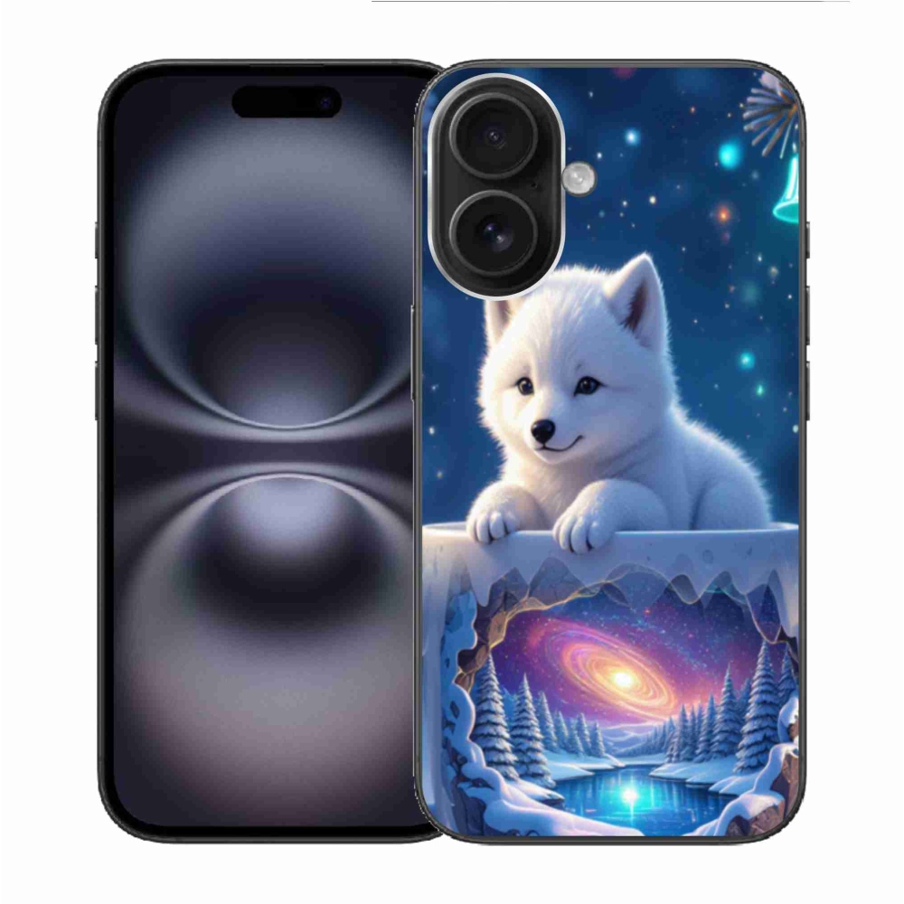 Gélový kryt mmCase na iPhone 16 - vianočné šteňa