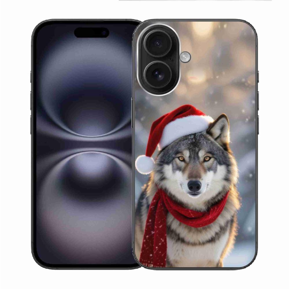 Gélový kryt mmCase na iPhone 16 - vianočný vlk