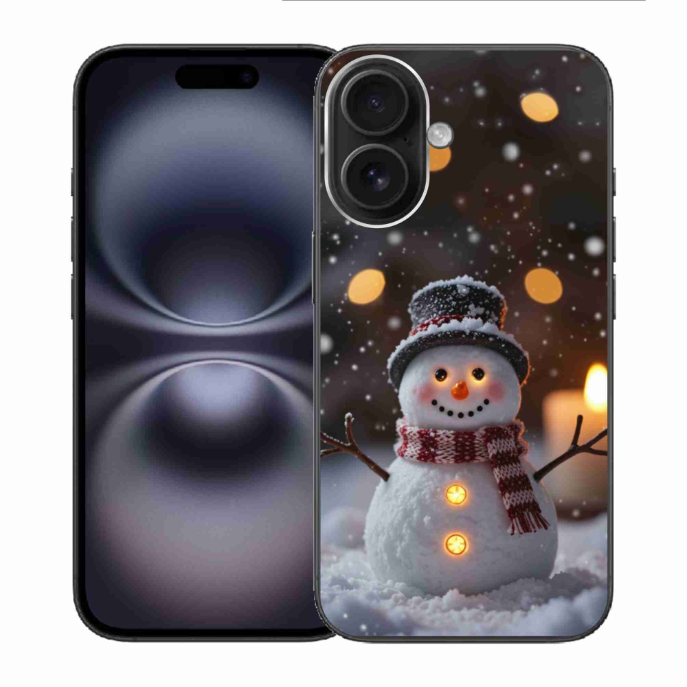 Gélový kryt mmCase na iPhone 16 - veselý snehuliak