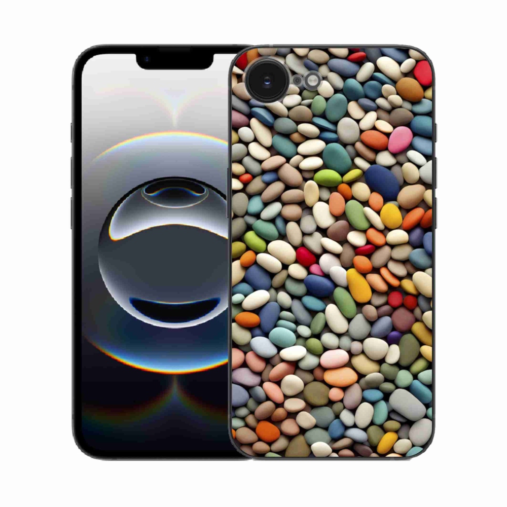 Gélový kryt mmCase na iPhone 16e - farebné kamienky 2
