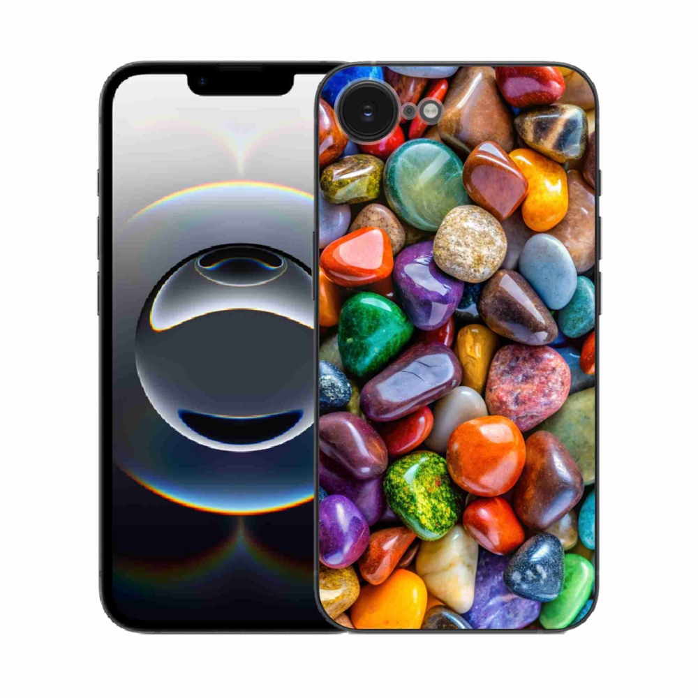Gélový kryt mmCase na iPhone 16e - farebné kamienky