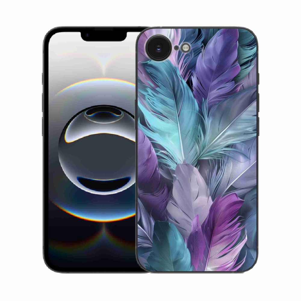 Gélový kryt mmCase na iPhone 16e - farebné perie 2