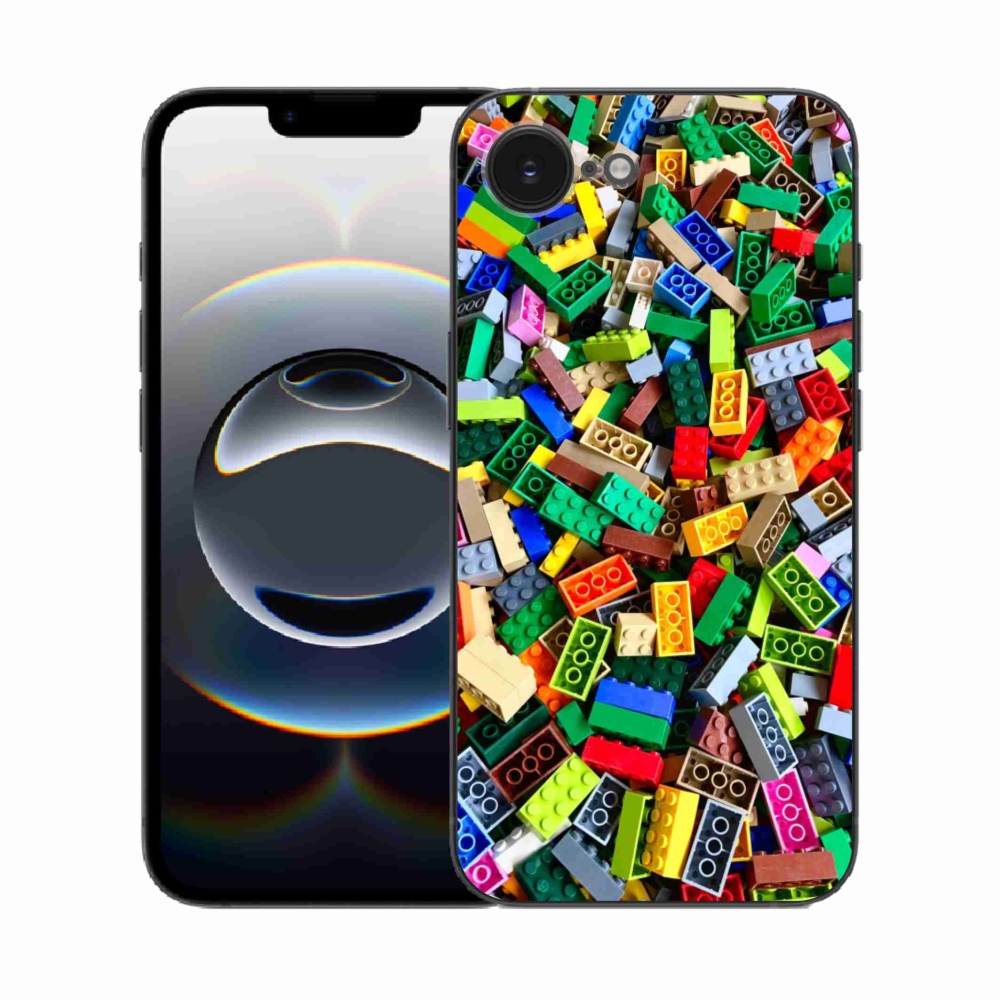 Gélový kryt mmCase na iPhone 16e - farebné stavebné kocky