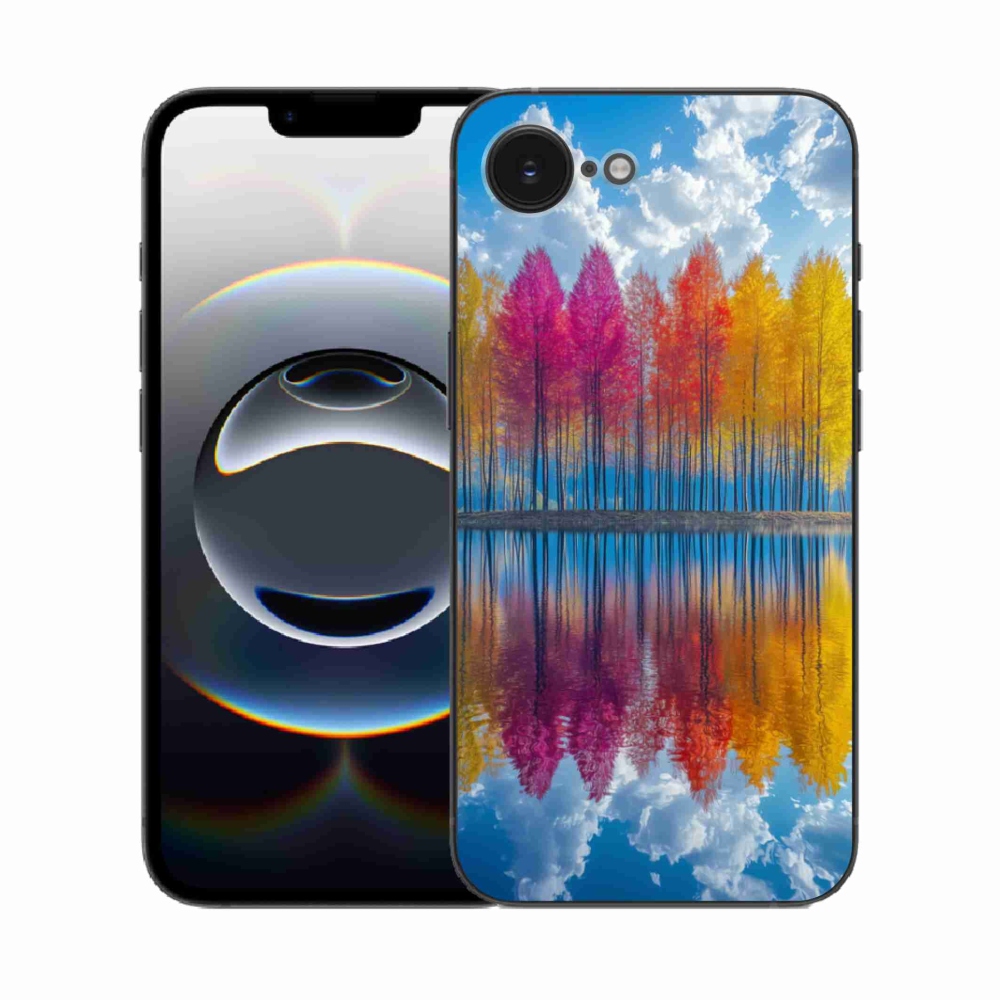 Gélový kryt mmCase na iPhone 16e - farebné stromy