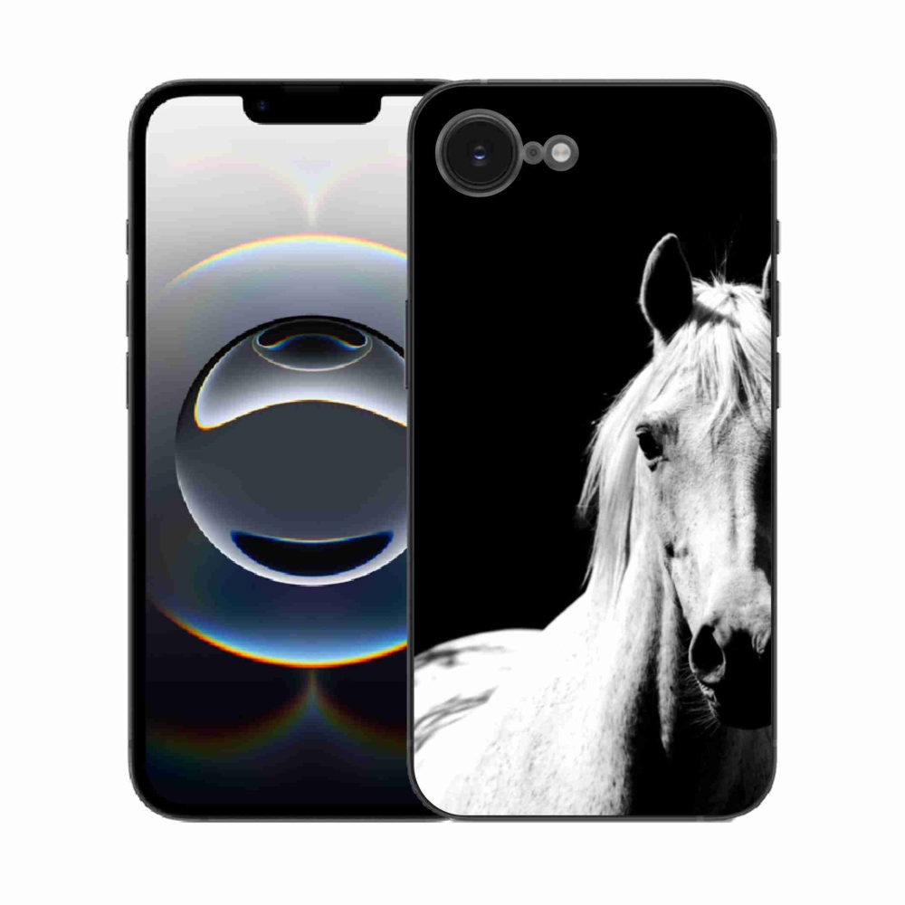 Gélový kryt mmCase na iPhone 16e - biely kôň 5
