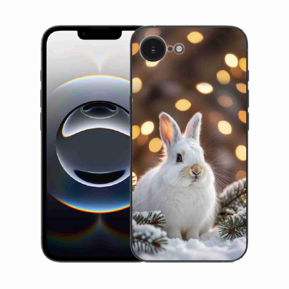 Gélový kryt mmCase na iPhone 16e - biely zajac