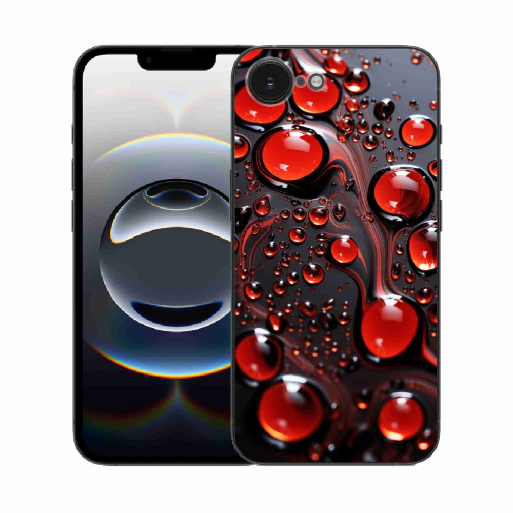 Gélový kryt mmCase na iPhone 16e - červené kvapky 2