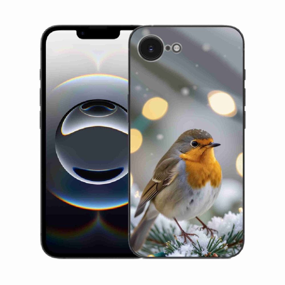 Gélový kryt mmCase na iPhone 16e - červienka v zime