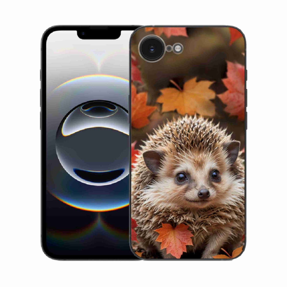 Gélový kryt mmCase na iPhone 16e - ježko v lístii