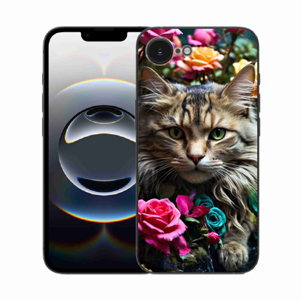 Gélový kryt mmCase na iPhone 16e - mačacie pohľad 2
