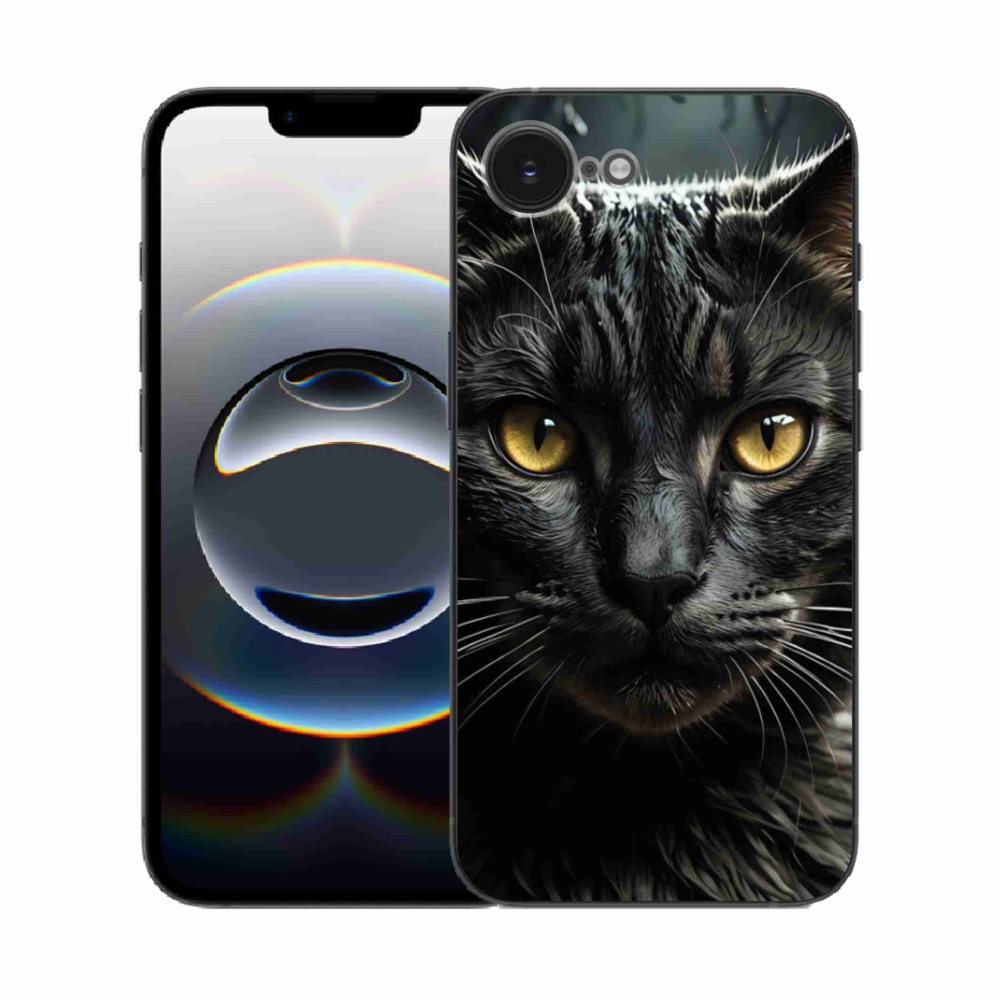 Gélový kryt mmCase na iPhone 16e - mačacie pohľad 3