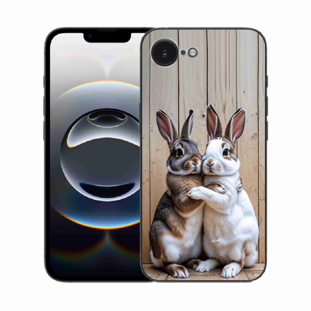 Gélový kryt mmCase na iPhone 16e - králičie pár
