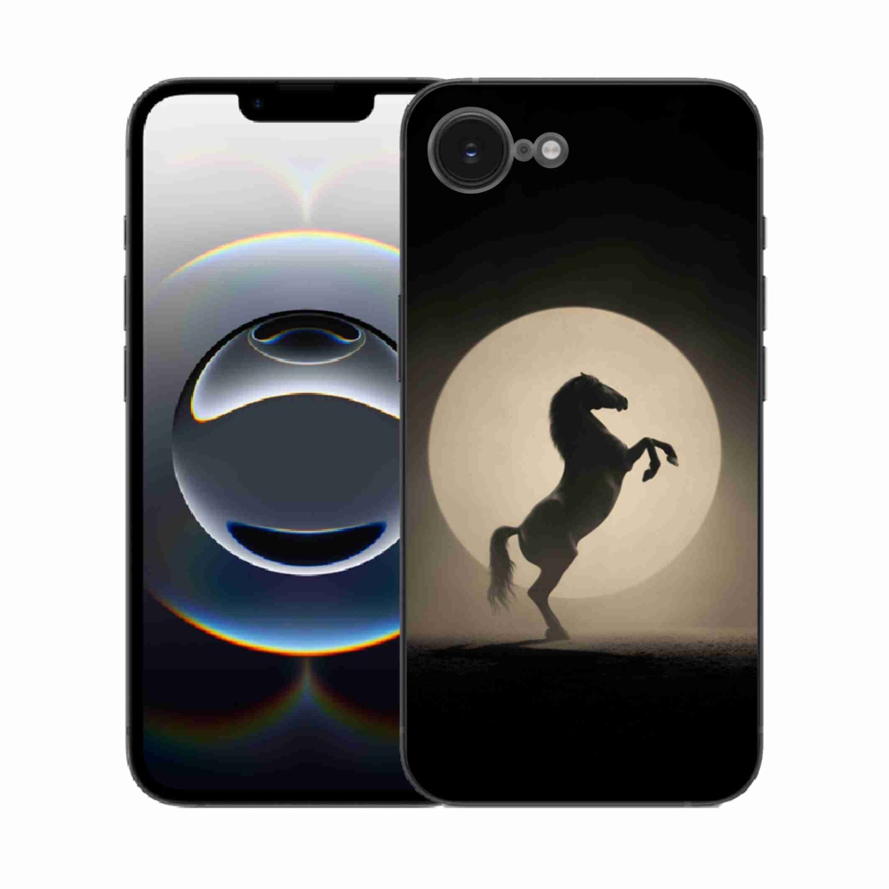 Gélový kryt mmCase na iPhone 16e - kôň v siluete