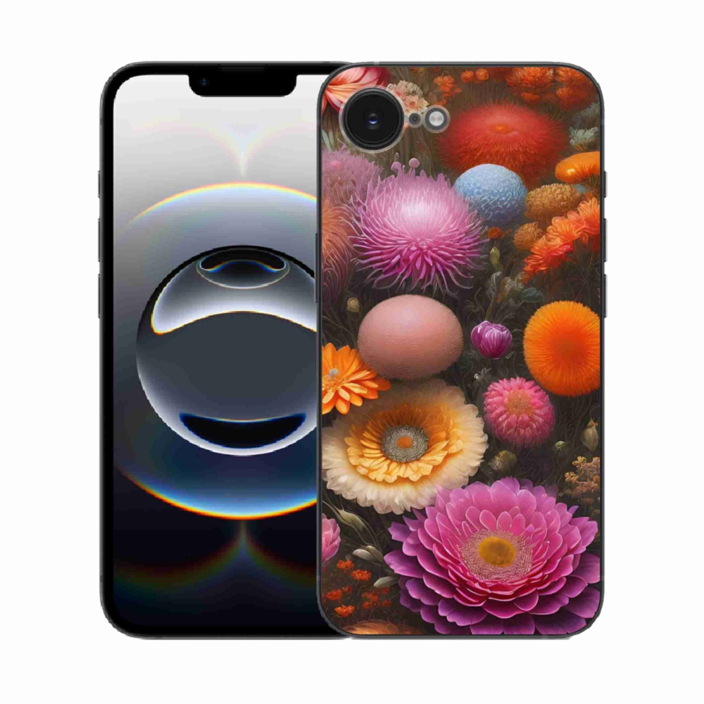 Gélový kryt mmCase na iPhone 16e - kvetinová kompozícia