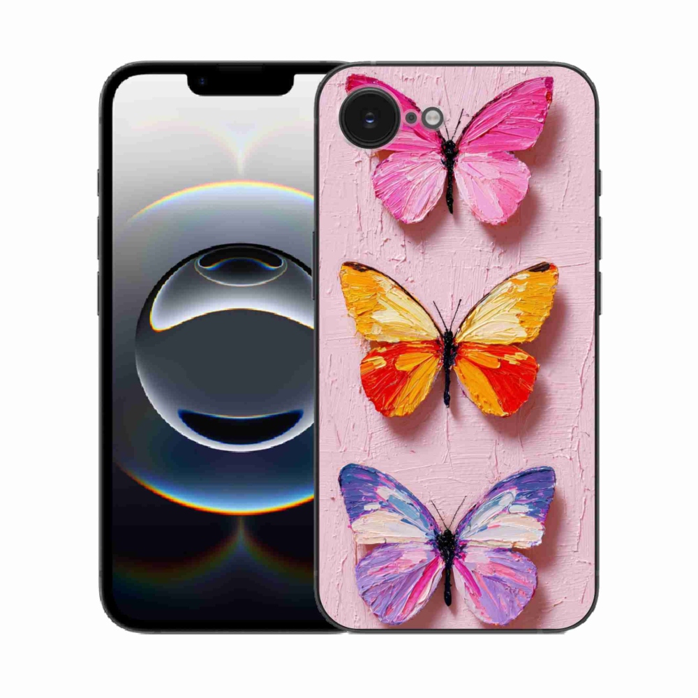 Gélový kryt mmCase na iPhone 16e - motýlia trojica