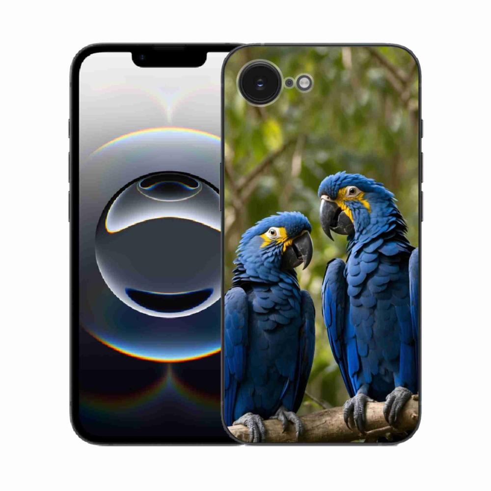 Gélový kryt mmCase na iPhone 16e - papagájové duo