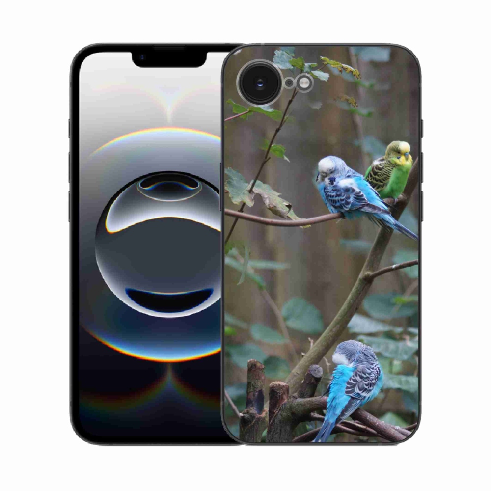 Gélový kryt mmCase na iPhone 16e - papagáje na vetve