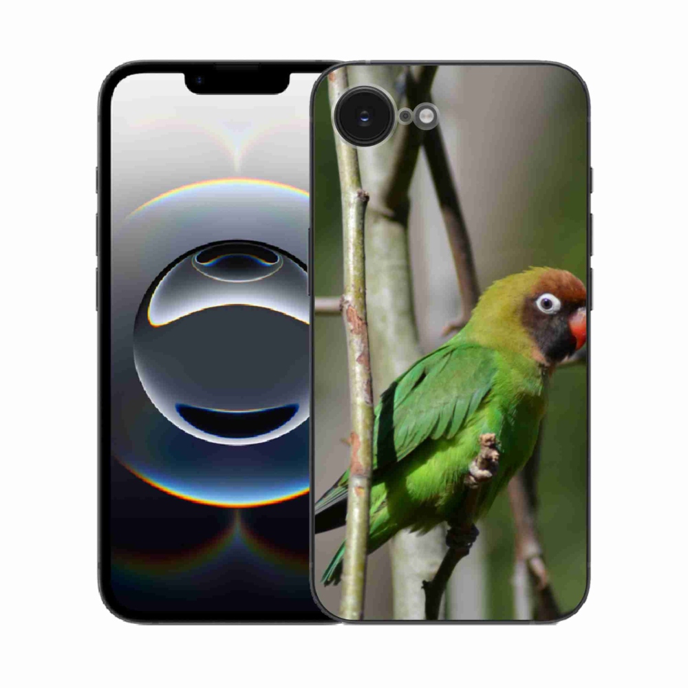 Gélový kryt mmCase na iPhone 16e - papagáj agapornis