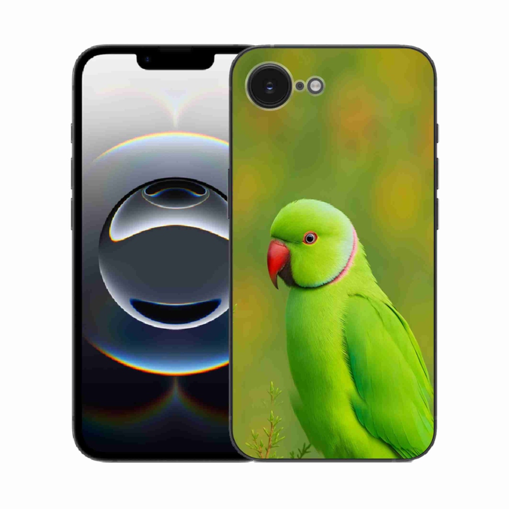 Gélový kryt mmCase na iPhone 16e - papagáj alexander 2