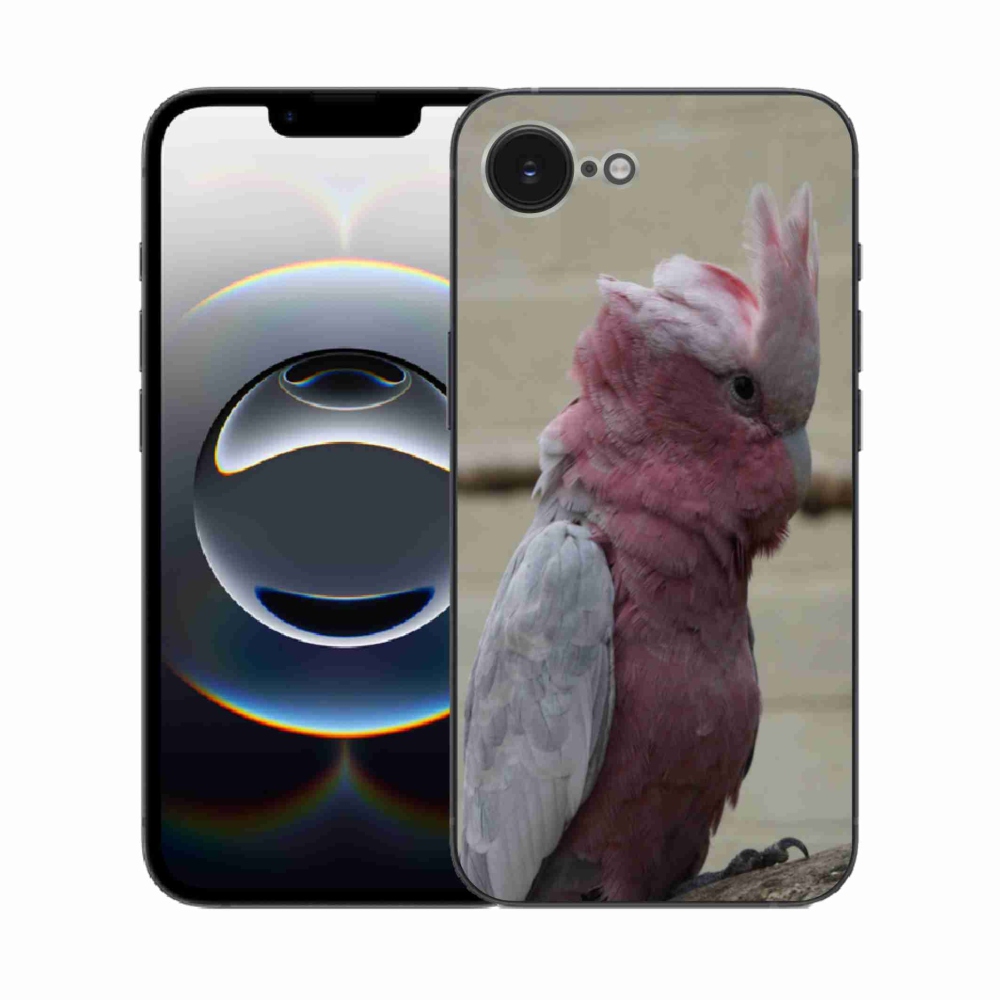 Gélový kryt mmCase na iPhone 16e - papagáj kakadu ružový