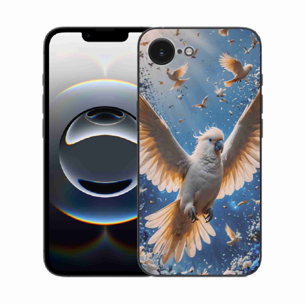 Gélový kryt mmCase na iPhone 16e - papagáj kakadu