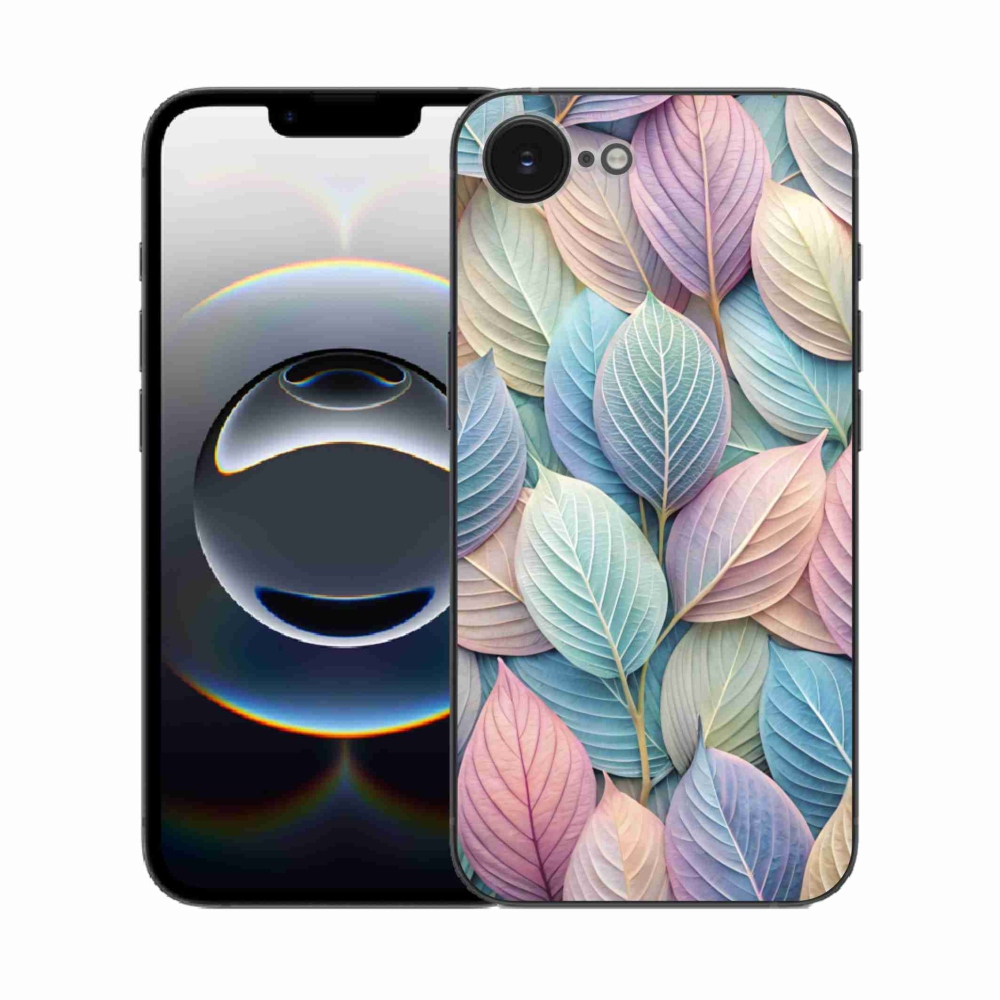Gélový kryt mmCase na iPhone 16e - pastelové listy