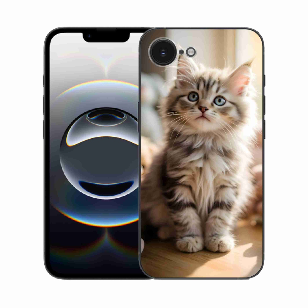 Gélový kryt mmCase na iPhone 16e - roztomilé mačiatko 10