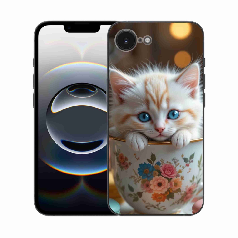 Gélový kryt mmCase na iPhone 16e - roztomilé mačiatko 6