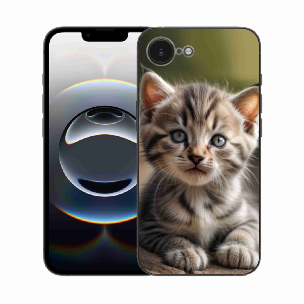 Gélový kryt mmCase na iPhone 16e - roztomilé mačiatko 9