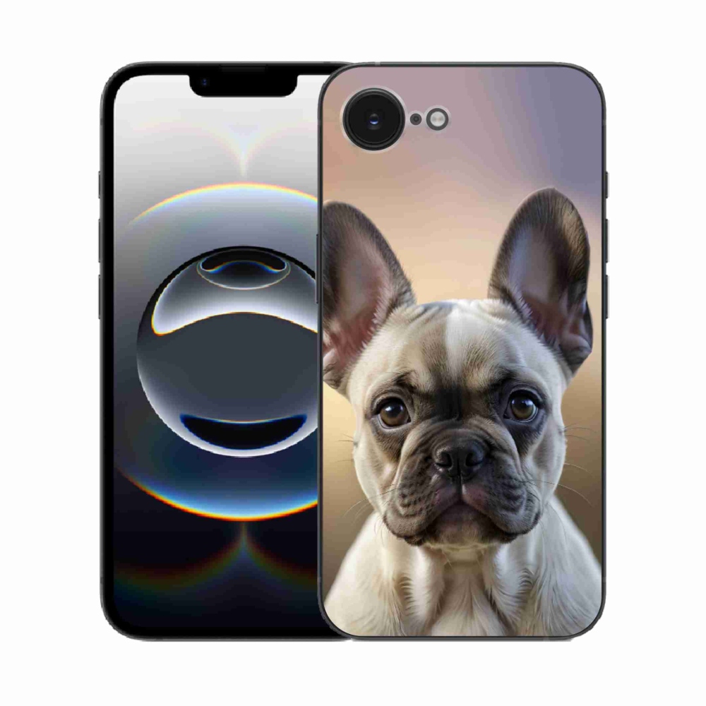 Gélový kryt mmCase na iPhone 16e - roztomilý francúzsky buldoček