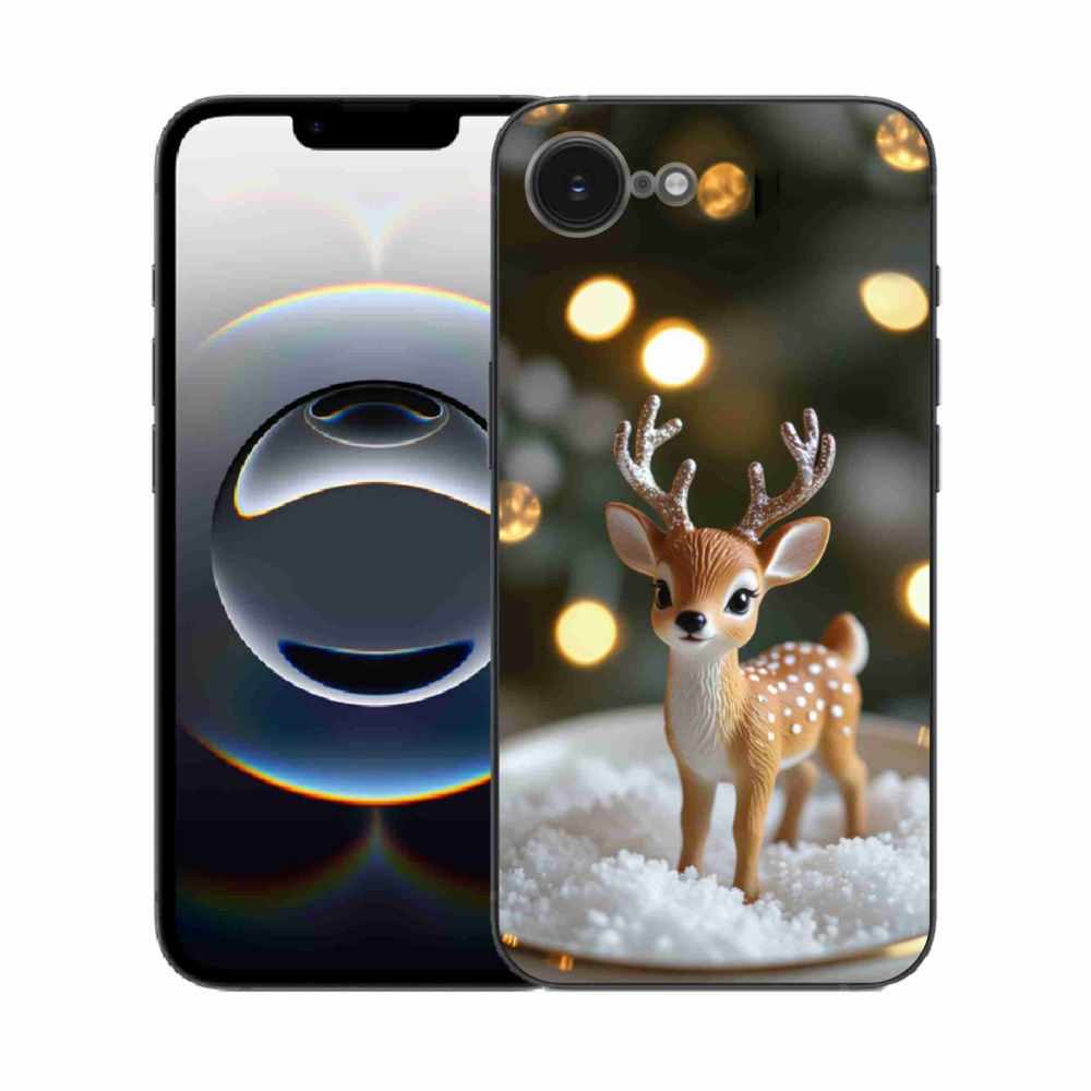Gélový kryt mmCase na iPhone 16e - roztomilý vianočný jeleň
