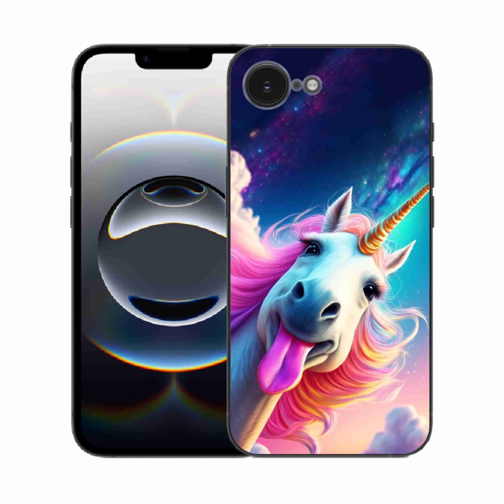 Gélový kryt mmCase na iPhone 16e - šialený jednorožec