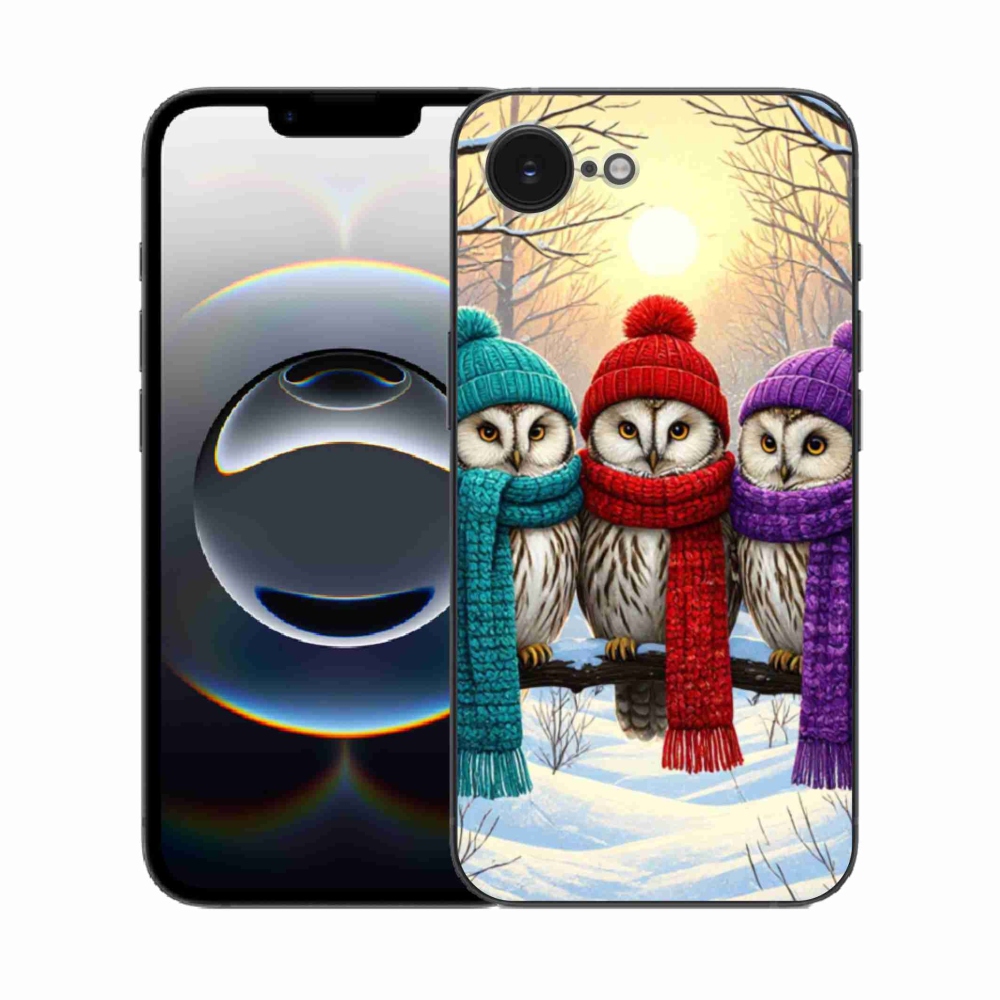 Gélový kryt mmCase na iPhone 16e - soví priatelia