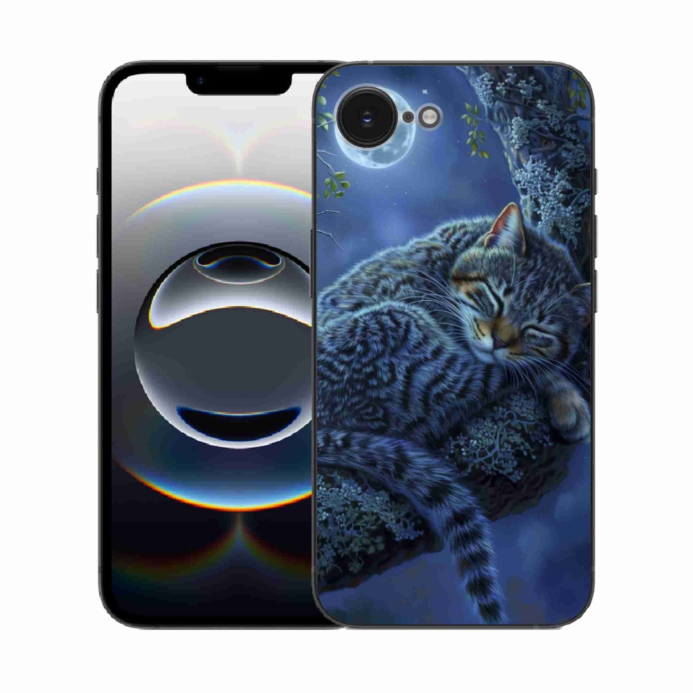 Gélový kryt mmCase na iPhone 16e - spiaca mačka