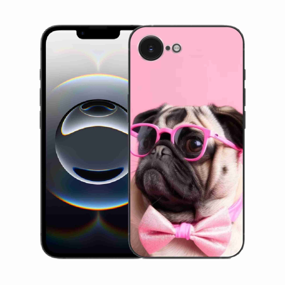 Gélový kryt mmCase na iPhone 16e - štýlový mops