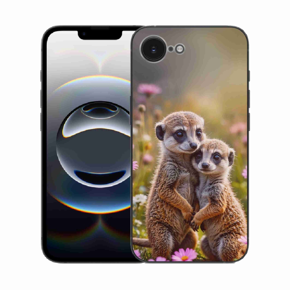 Gélový kryt mmCase na iPhone 16e - surikatí duo
