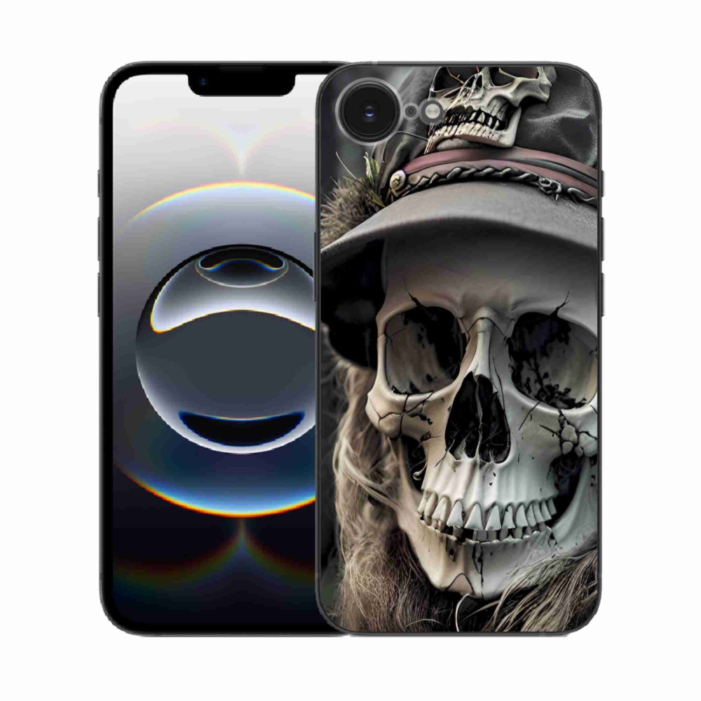 Gélový kryt mmCase na iPhone 16e - temná lebka