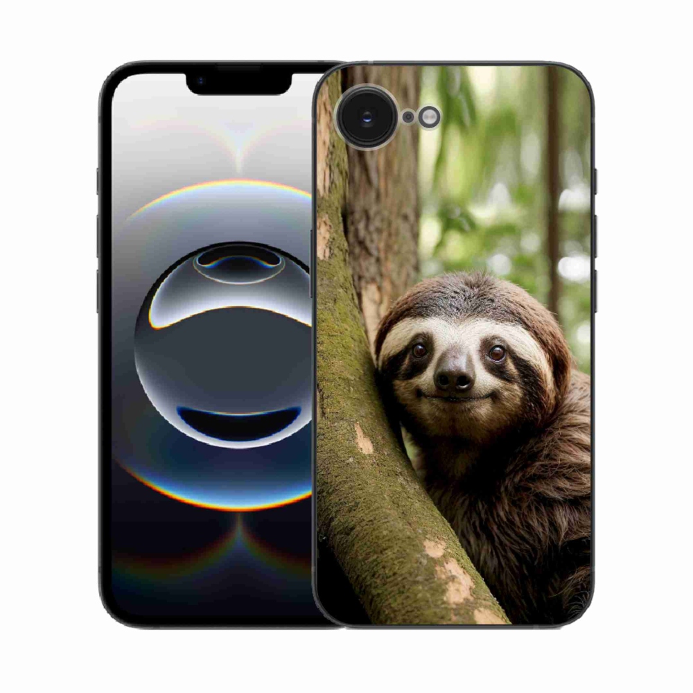 Gélový kryt mmCase na iPhone 16e - usmievavý leňochod