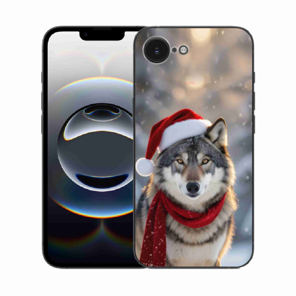 Gélový kryt mmCase na iPhone 16e - vianočný vlk