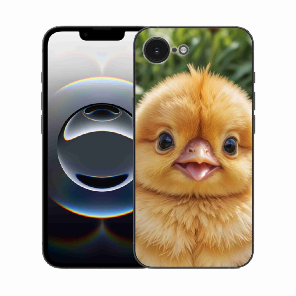 Gélový kryt mmCase na iPhone 16e - veselé kuriatko