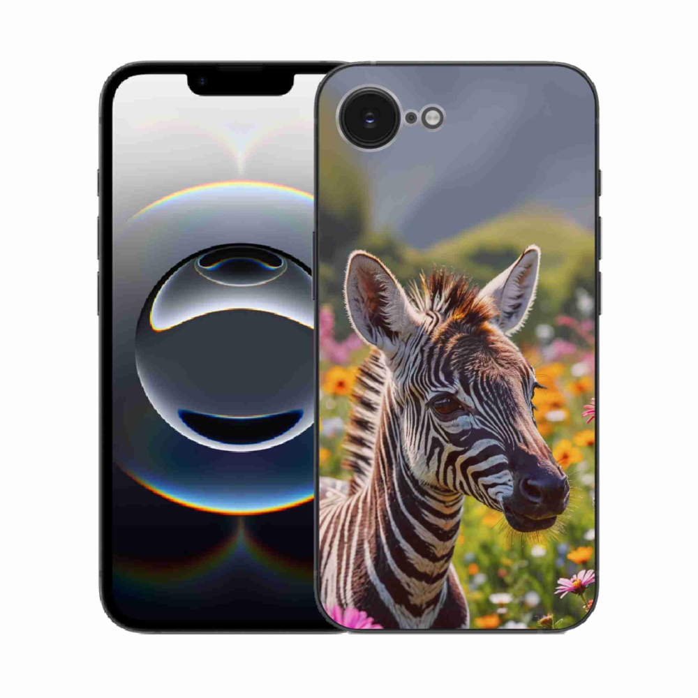 Gélový kryt mmCase na iPhone 16e - zebra na lúke