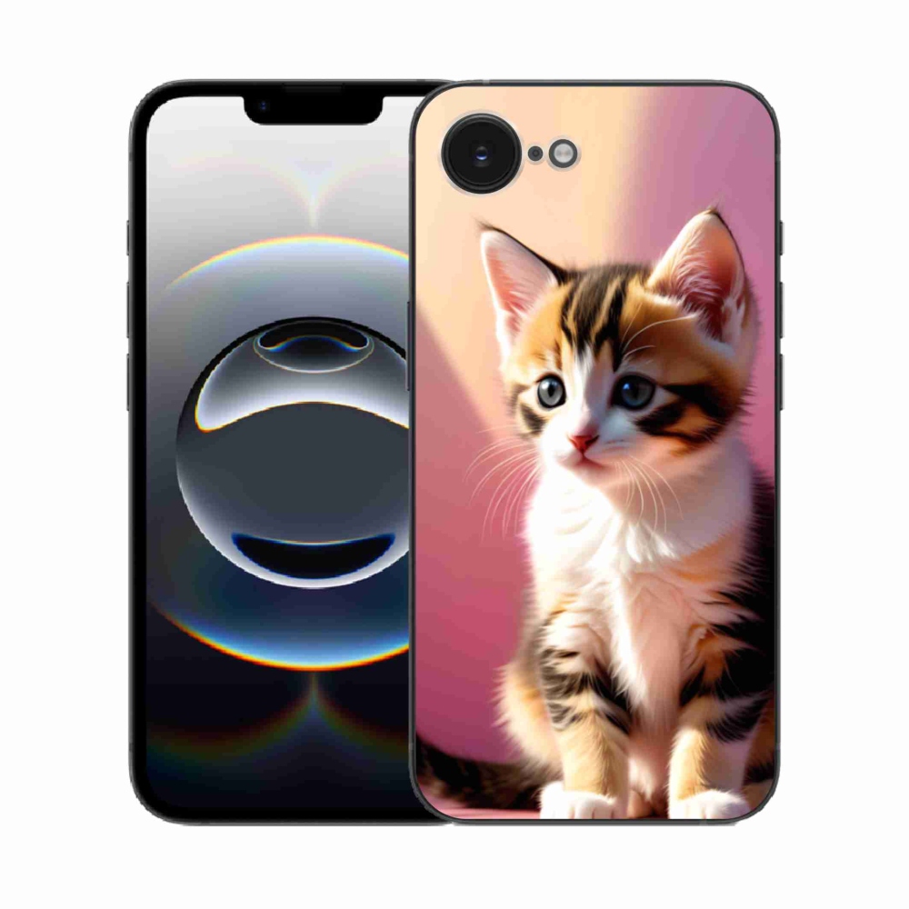 Gélový kryt mmCase na iPhone 16e - zvedavé mačiatko 2