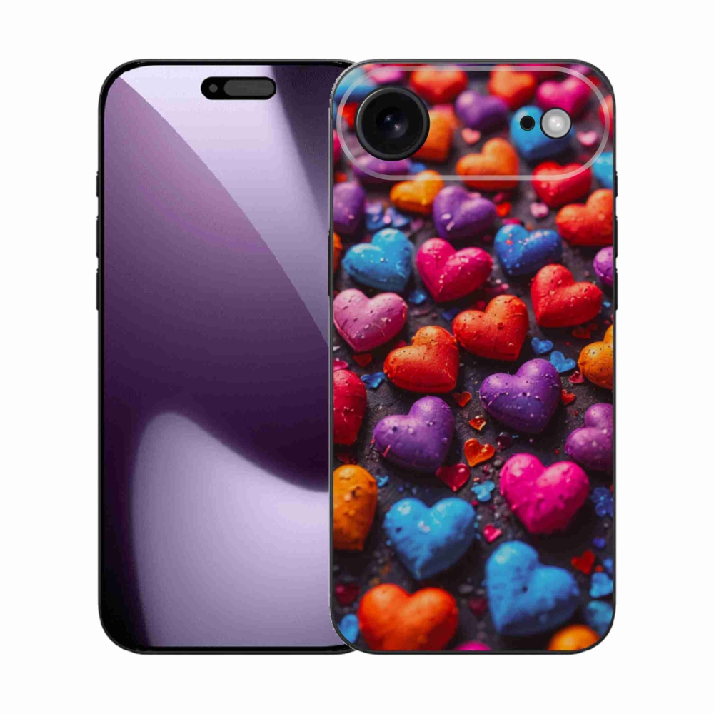 Gélový kryt mmCase na iPhone 17 Air - farebné srdcia