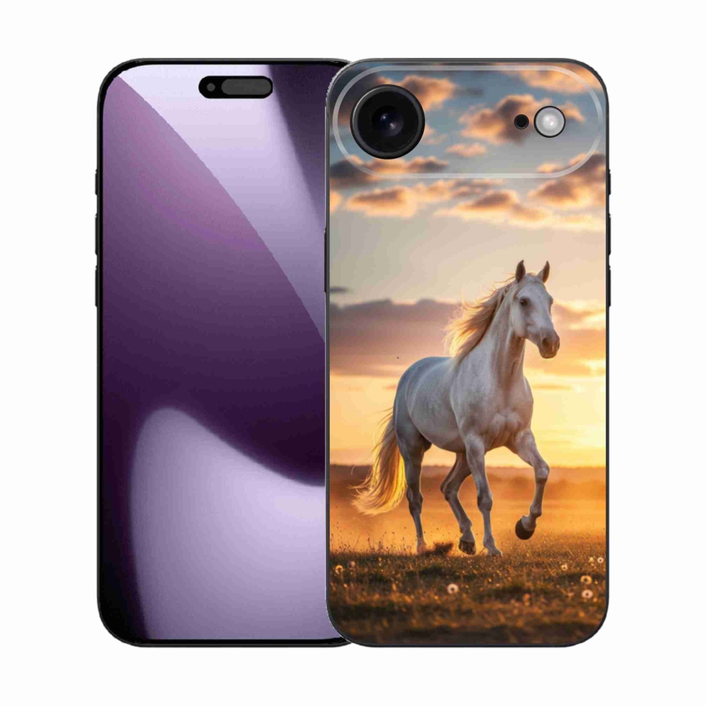 Gélový kryt mmCase na iPhone 17 Air - bežiaci biely kôň 2