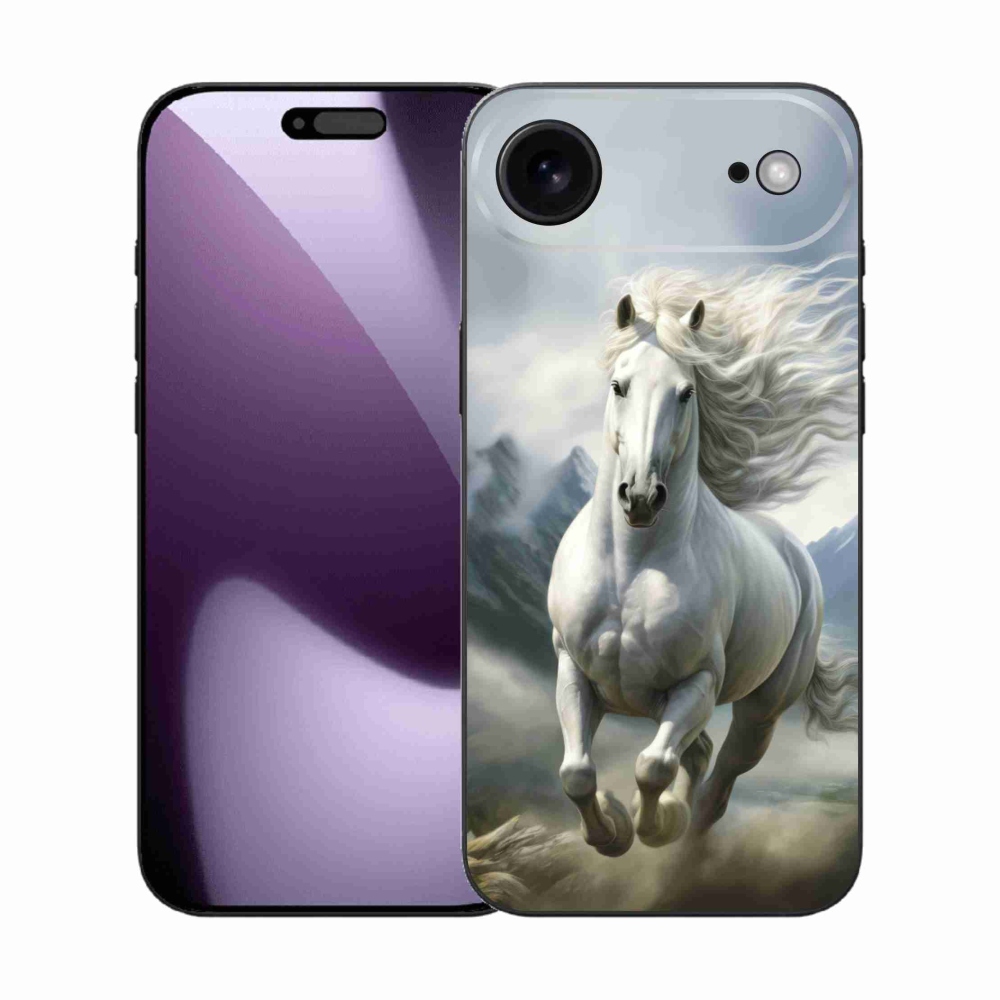 Gélový kryt mmCase na iPhone 17 Air - bežiaci biely kôň 3