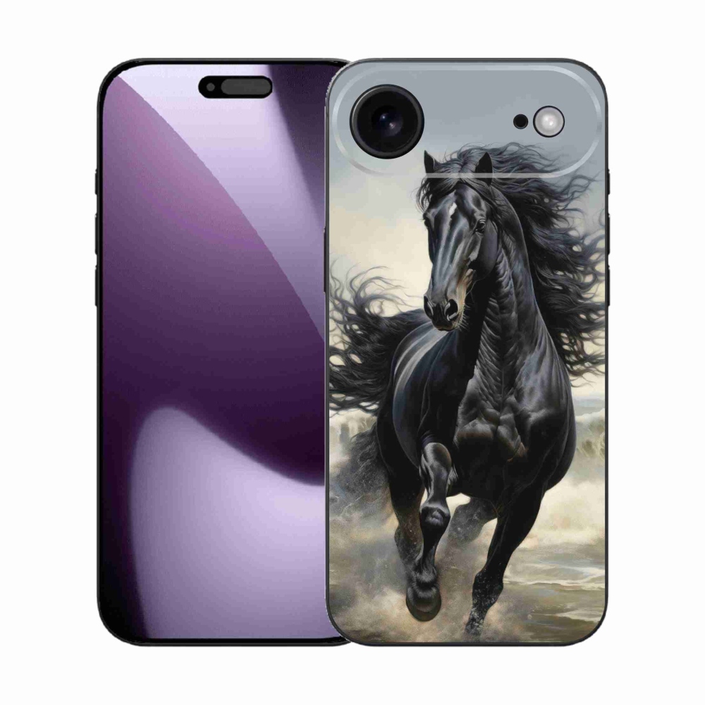 Gélový kryt mmCase na iPhone 17 Air - bežiaci čierny kôň
